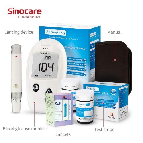 Accu Blood Glucose Meter & Test Strips & Lancets 50/100pcs Glucometer Kit Diabetic Blood Sugar Meter Diabetes Tester