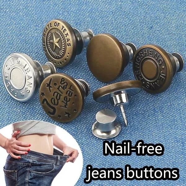 10Pcs Metal Jeans Button Detachable Pants Snap Fastener Pins