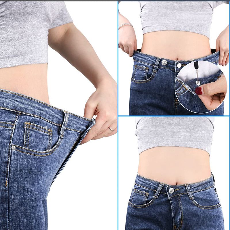 10Pcs Metal Jeans Button Detachable Pants Snap Fastener Pins