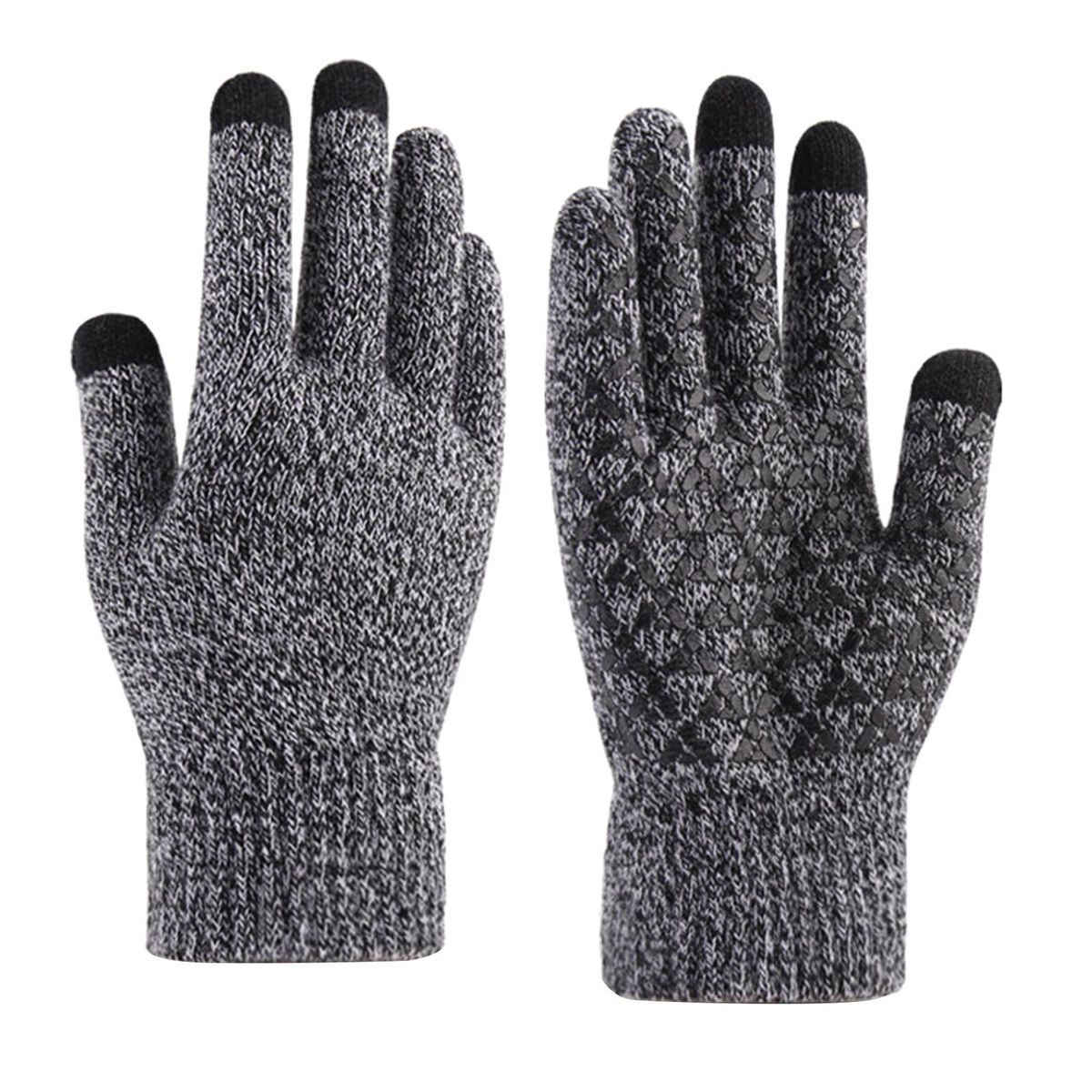 Winter Warm  Lining Anti-Slip Screen  All Finger Dark Gray