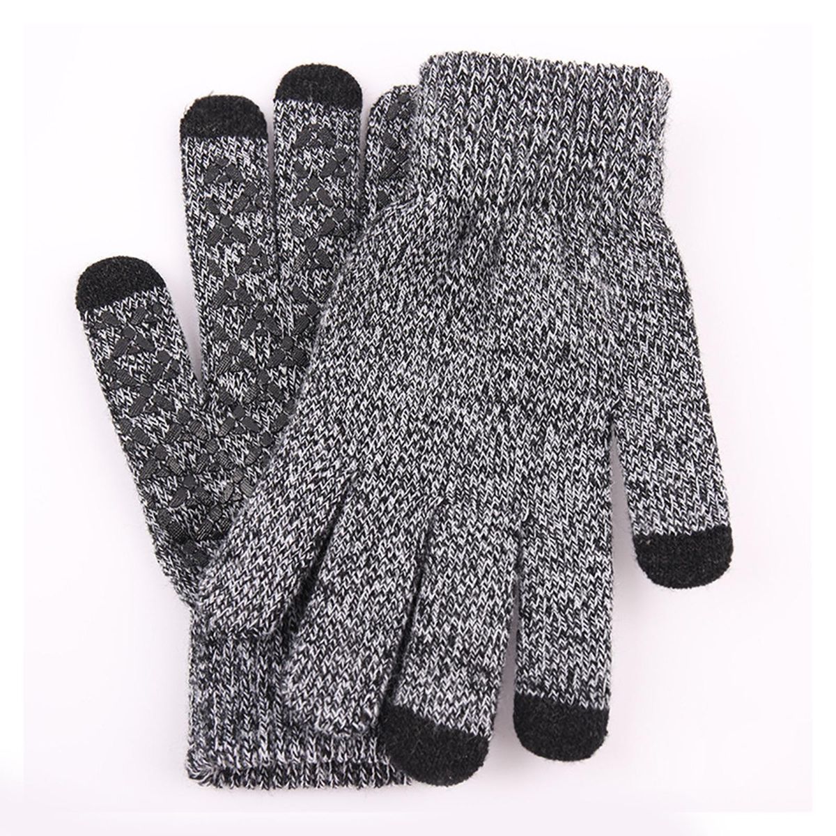 Winter Warm  Lining Anti-Slip Screen  All Finger Dark Gray
