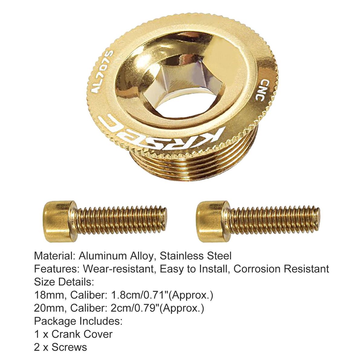 1 Set Crank Cover Screws MTB Crank Cover Screws Set Golden