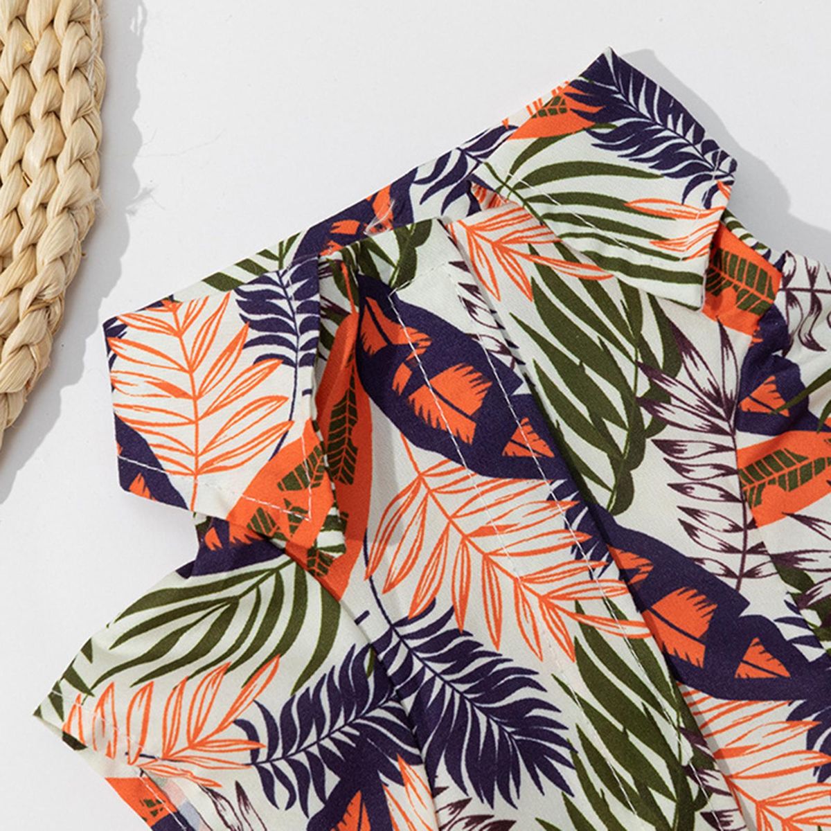 Summer Dog Blouse Feather Printing Pet Puppy Dog Two-legged Clothes Orange