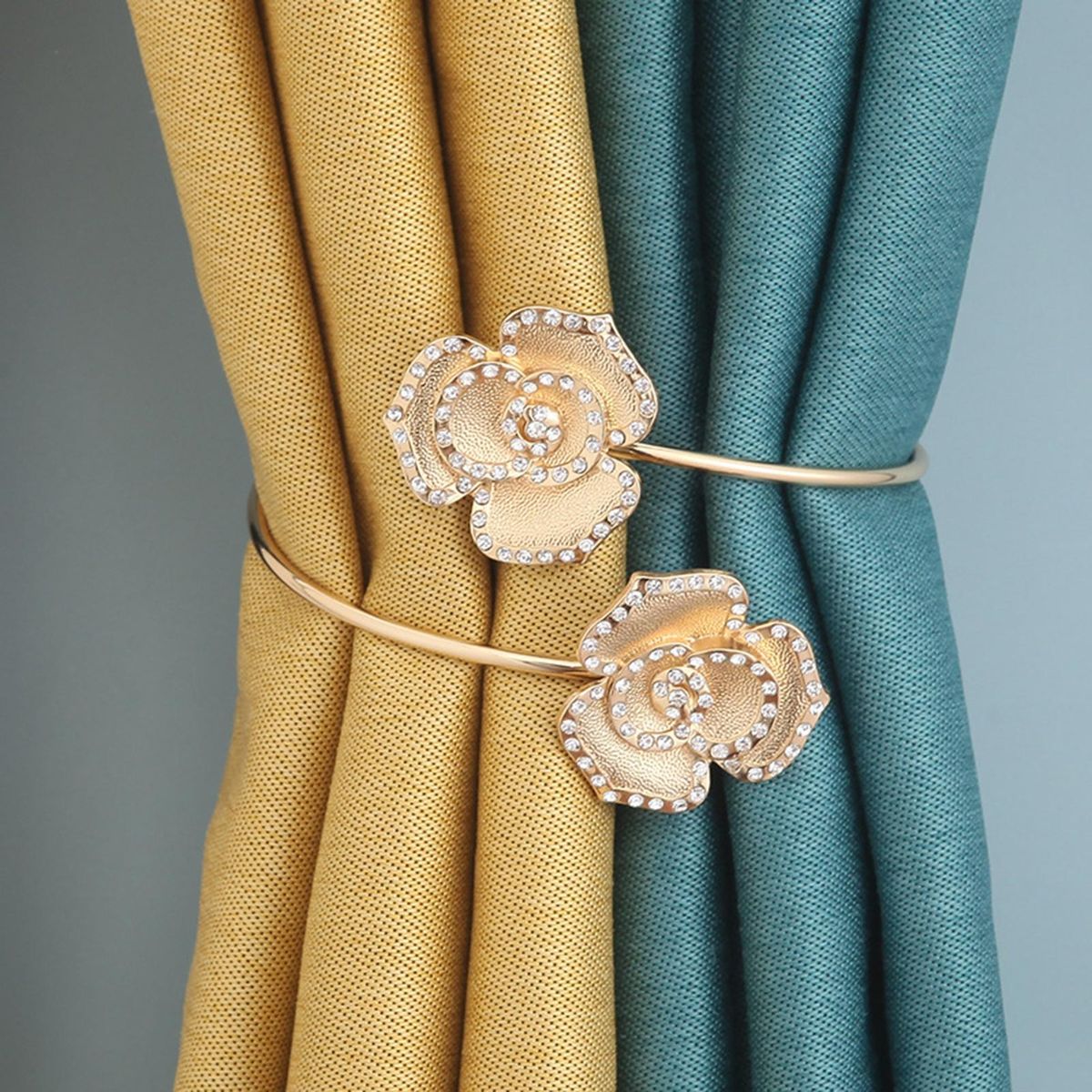 Drapery Holdback Living Room Bedroom Window Curtain Holder Golden