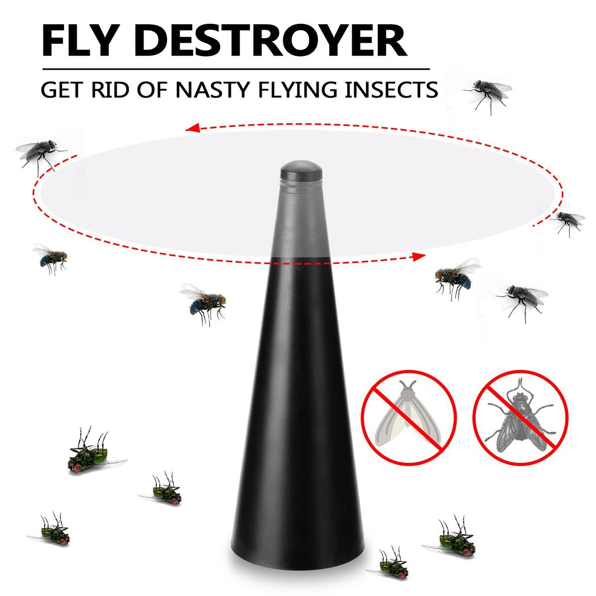 Multifunctional Fly Repellent 360° Rotation Fan-type Food Protector Pest Drive Away Table Fan