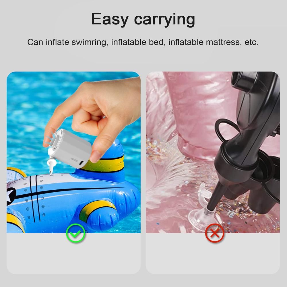 Multifunctional Portable Cordless Electric Inflator Outdoor Inflatable and Vacuum Pump Camping Light Mattress Inflator Vacuum Pump Tent Lamp
