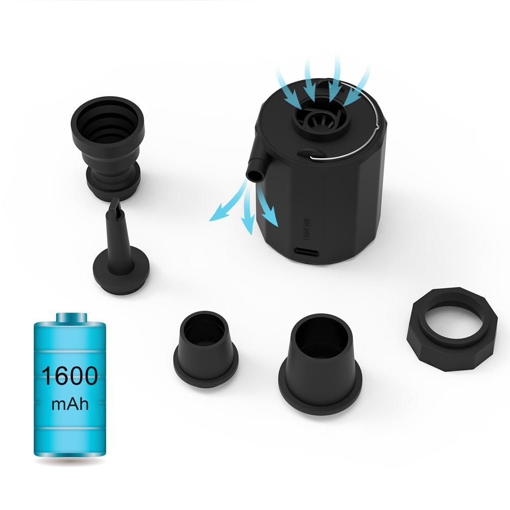 Multifunctional Portable Cordless Electric Inflator Outdoor Inflatable and Vacuum Pump Camping Light Mattress Inflator Vacuum Pump Tent Lamp