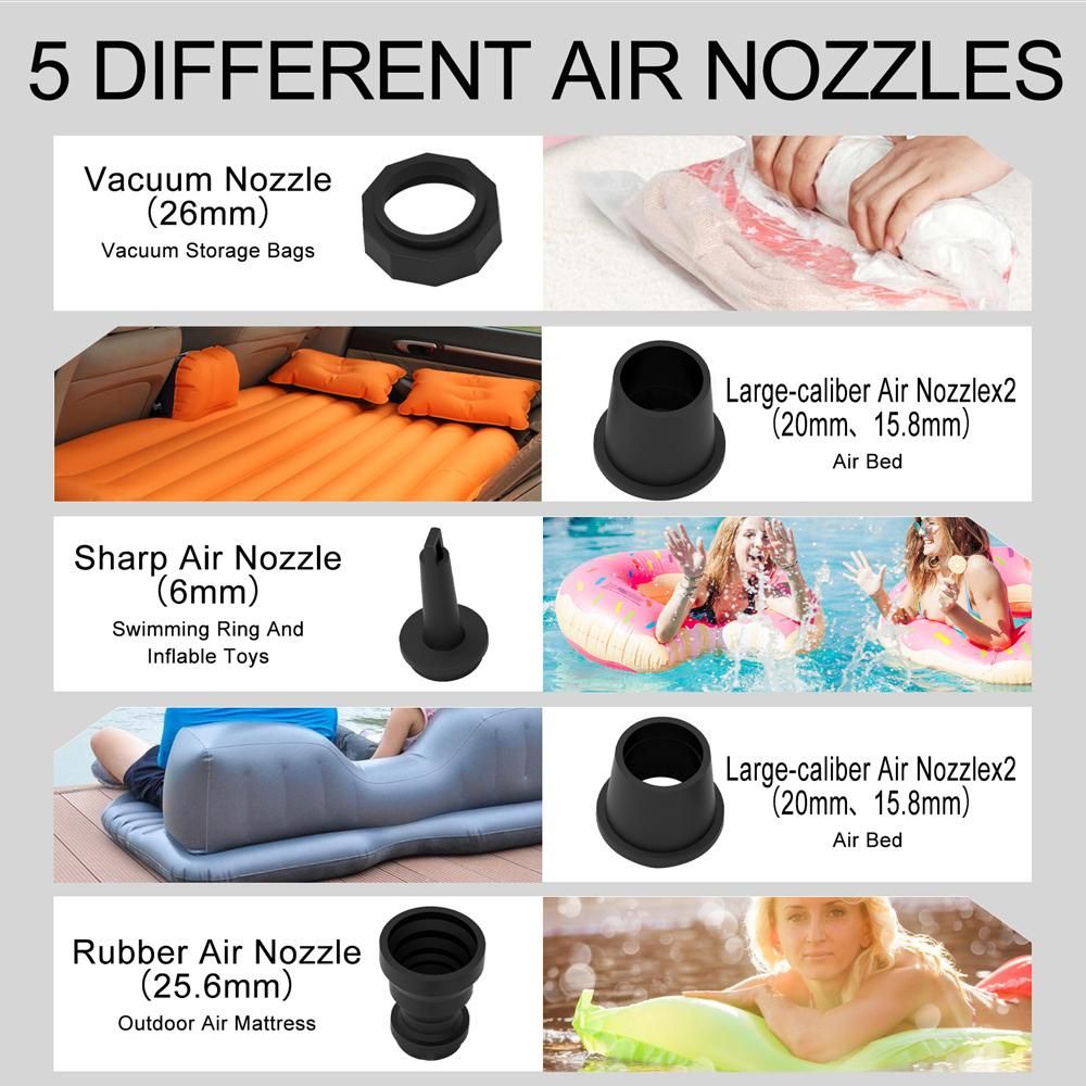 Multifunctional Portable Cordless Electric Inflator Outdoor Inflatable and Vacuum Pump Camping Light Mattress Inflator Vacuum Pump Tent Lamp