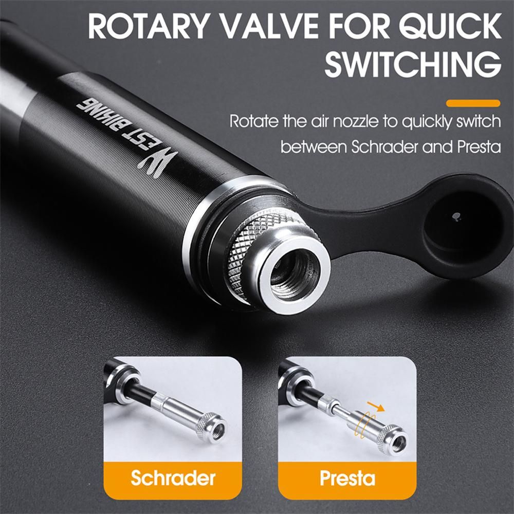 Aluminum Alloy 130PSI Foot Bicycle Tire Pump Portable Mountain Bike Inflator Basketball Inflator Hand Pump Cycling Accessory