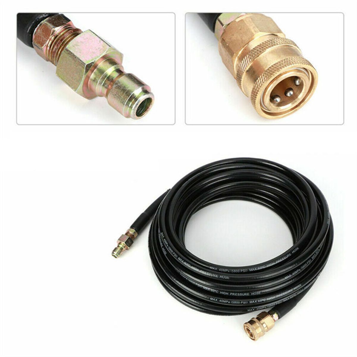 5800PSI 50ft High Pressure Washer Tube Cleaning Hose 3/8inch