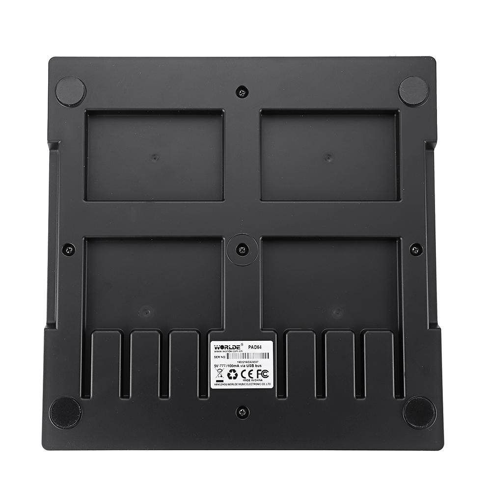 WORLDE ORCA PAD64 Portable MIDI Controller 64 Drum Pads With USB Cable 64XHigh Quality Velocity Controllers Keyboard Instrument Black (black)