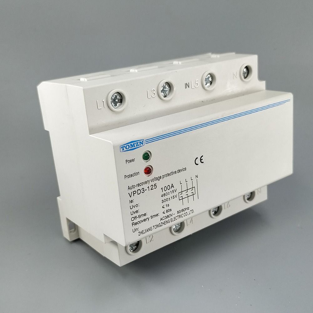 100A 380V Three Phase Four Wire Din Rail Automatic Recovery