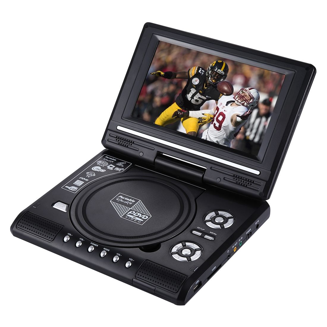 7.5 Inch TFT LCD Screen Portable DVD With TV Player, Support SD / MMC Card / Game Function / USB Port(Black)