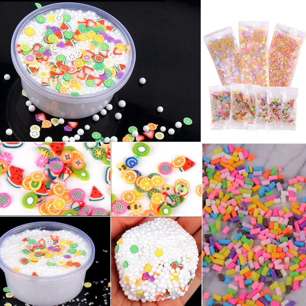 New88 Pack Children DIY Craft Beads Toy Slime Making Kit Styrofoam Foam Balls Beads Charms Glitter Jars Containers For Kids Gift