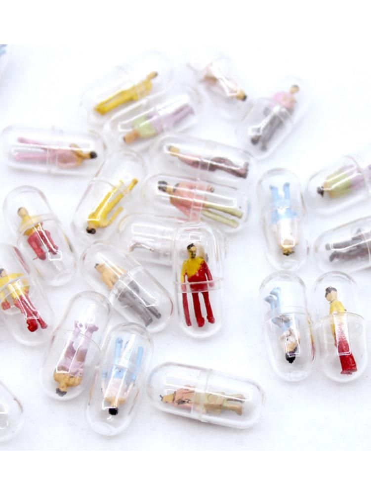 20PCS Slime Mini Capsule Coloured Man Smiling Slime Filler For Kids Plasticine DIY Slime Accessories Supplies Decoration