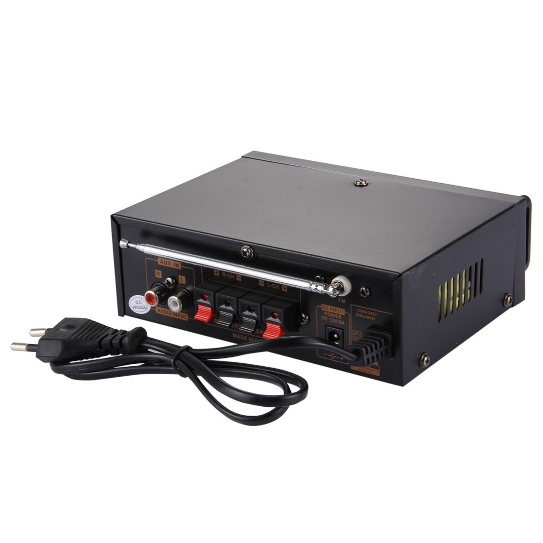 AK-698E HiFi Stereo Audio Power Amplifier 180W + 180W Digital Player With Remote Control, Support FM / SD / MP3 Player / USB, AC 220V / DC 12V(Black)