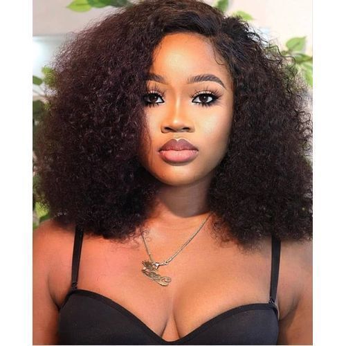 Soft Wet And Wave Curly Wig With Part Closure-1b