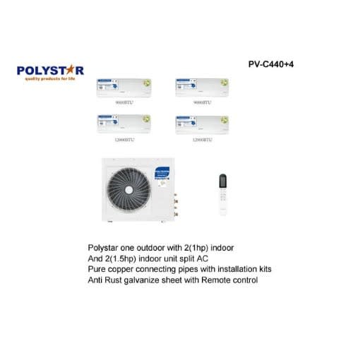 One Outdoor With 2 1hp Indoor + 2 1.5hp Indoor Unit Split Ac - Pv-c440+4