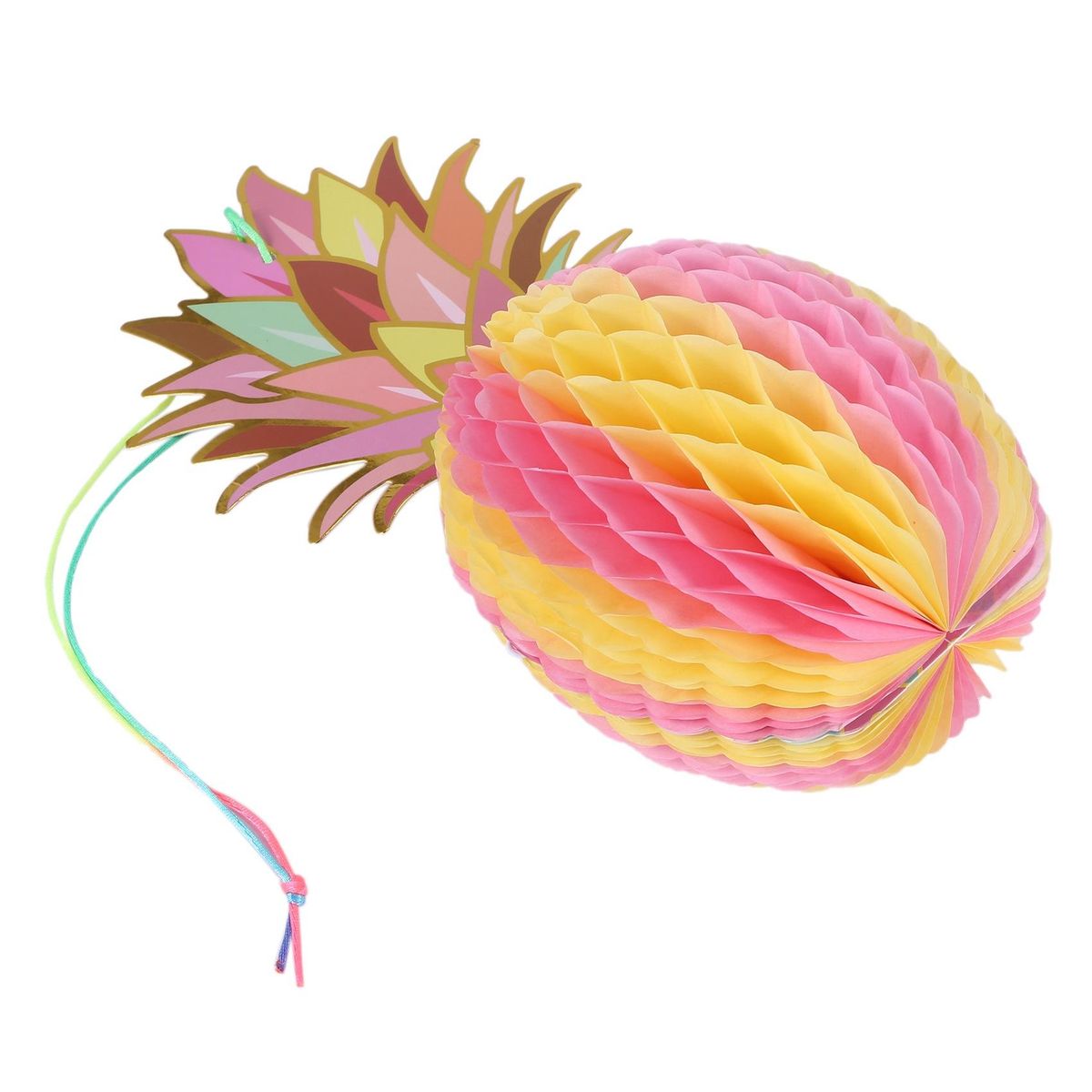 color Pineapple Shape Paper Honeycomb Balls Table Centerpiece Summer Beach Tropical Party Decoration 3 Pieces