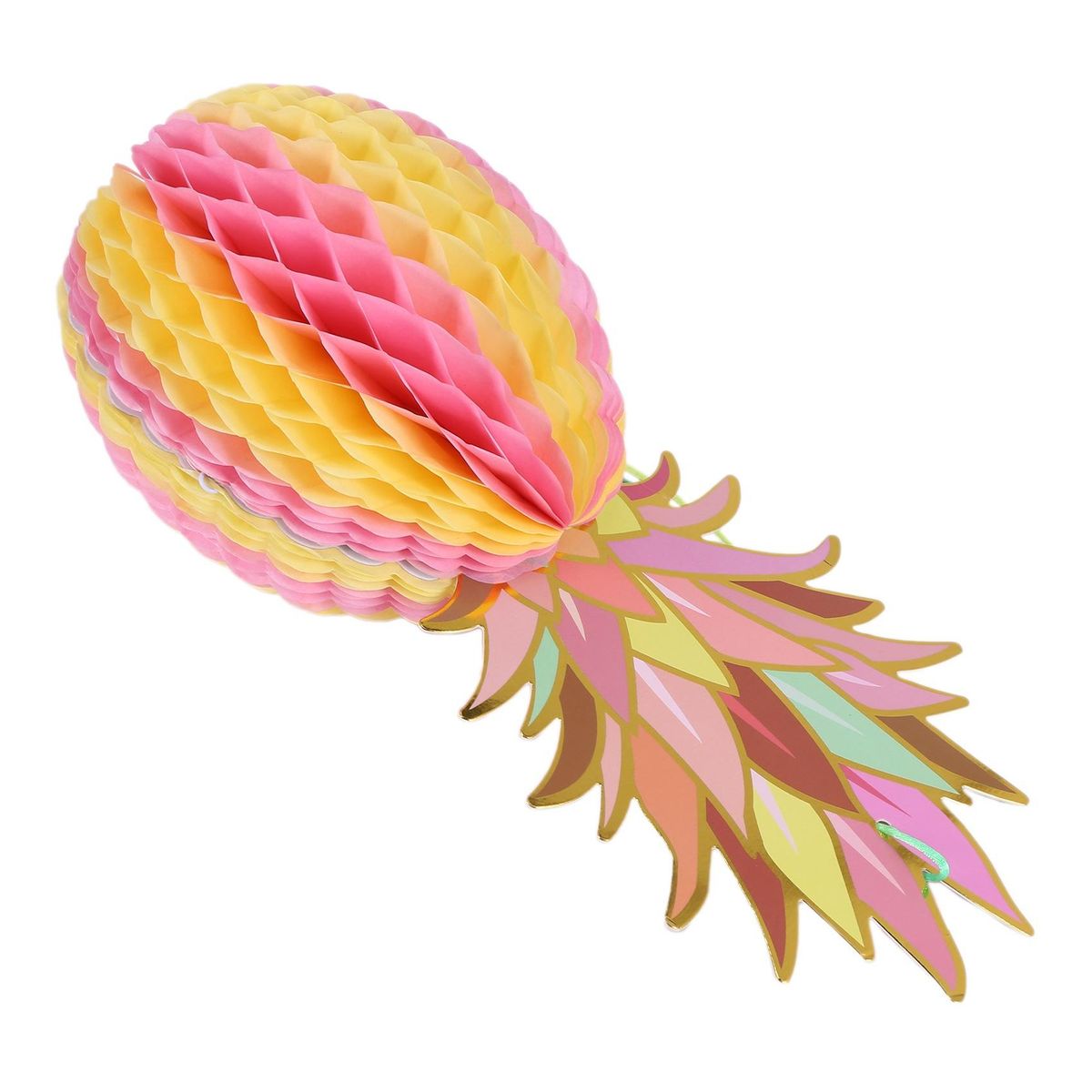 color Pineapple Shape Paper Honeycomb Balls Table Centerpiece Summer Beach Tropical Party Decoration 3 Pieces