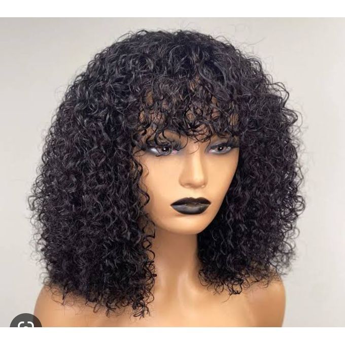 Quality Ladies Curly Fringe Hair Wig Natural Colour