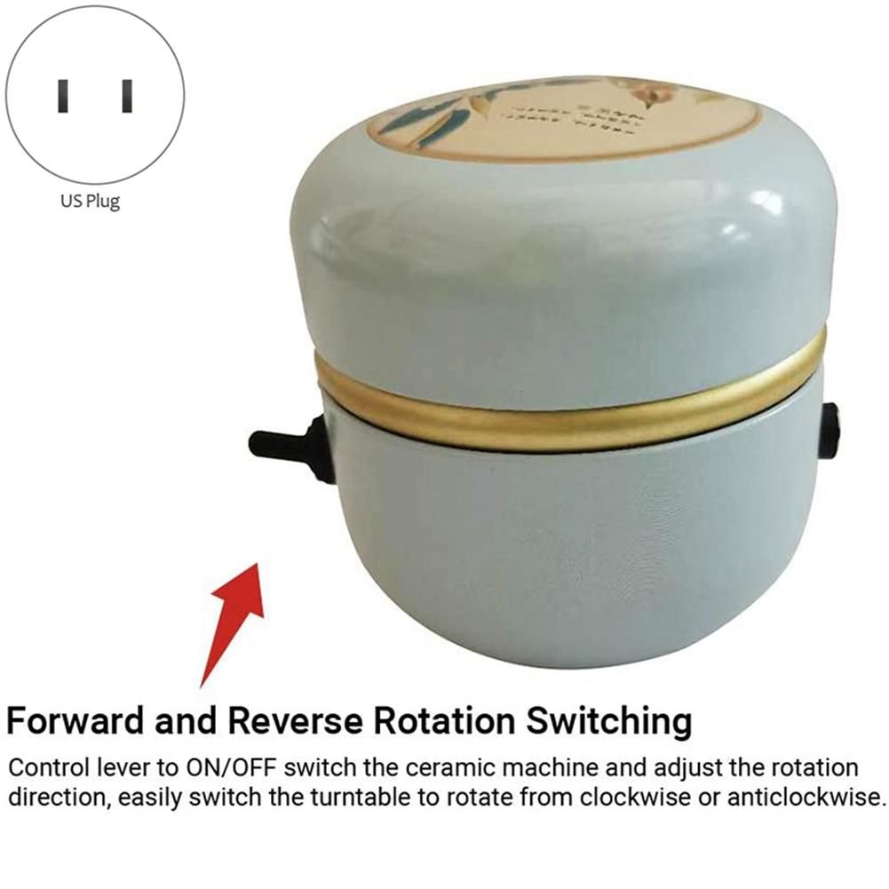Mini Electric Pottery Wheel,Clay Sculpting Wheel Small Pottery Forming Machine with Tray for DIY Ceramic Work US Plug