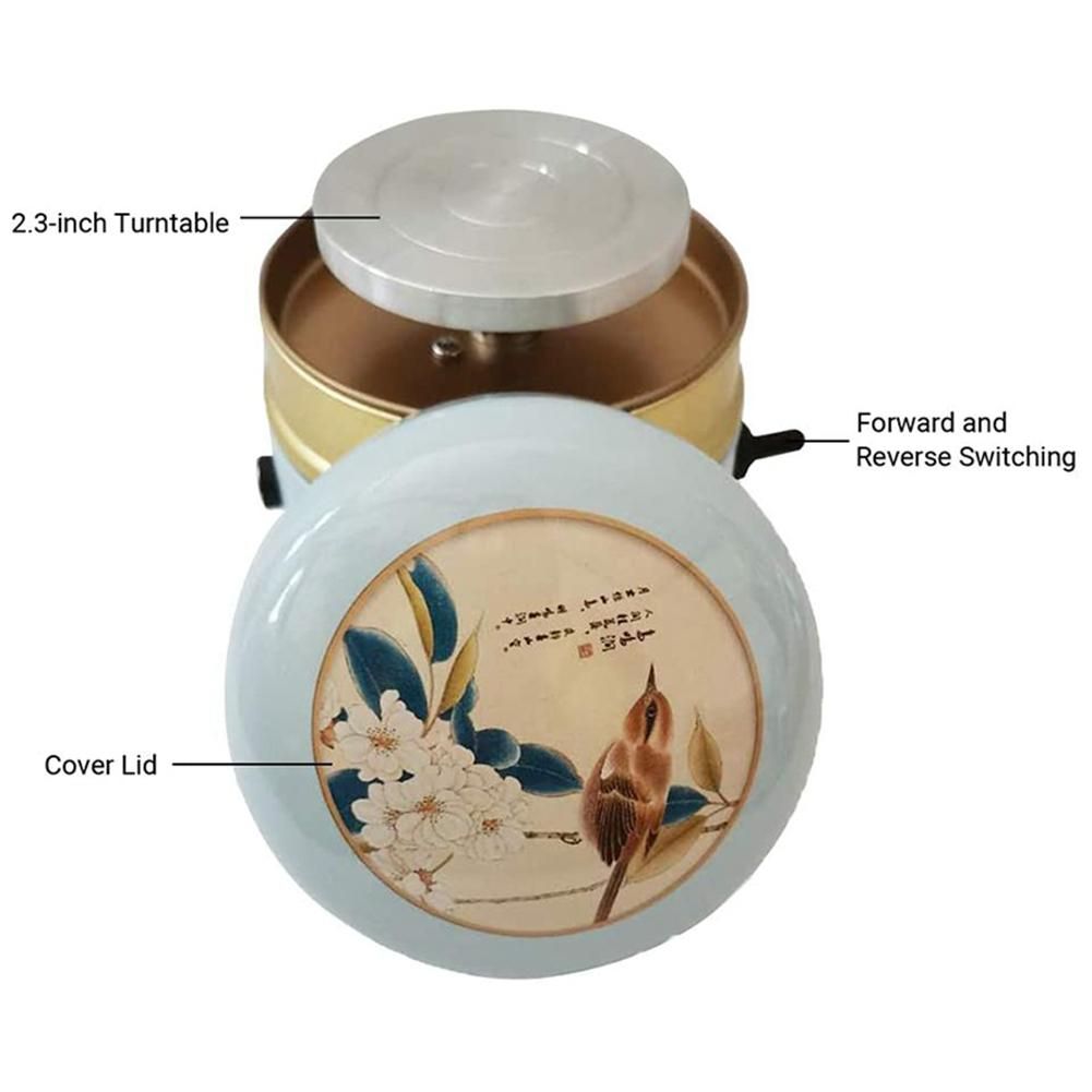 Mini Electric Pottery Wheel,Clay Sculpting Wheel Small Pottery Forming Machine with Tray for DIY Ceramic Work US Plug