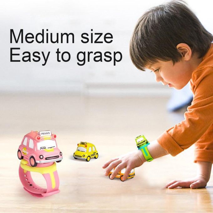 Mini Cute Funny Electronic Cartoon Car Digital Watch-Orange