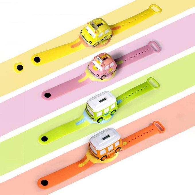 Mini Cute Funny Electronic Cartoon Car Digital Watch-Orange