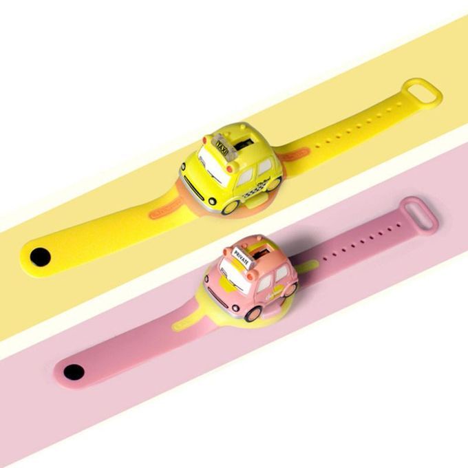 Mini Cute Funny Electronic Cartoon Car Digital Watch-Orange