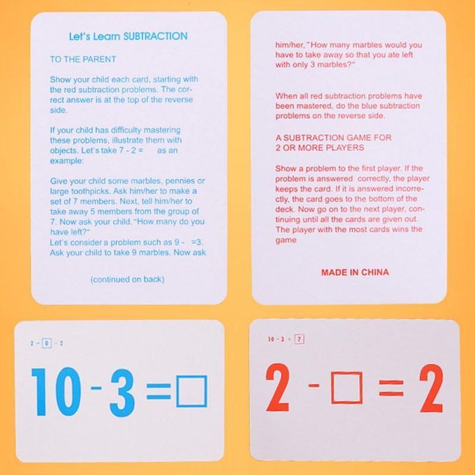 Division Addition Operation Flashcard Math Learning-