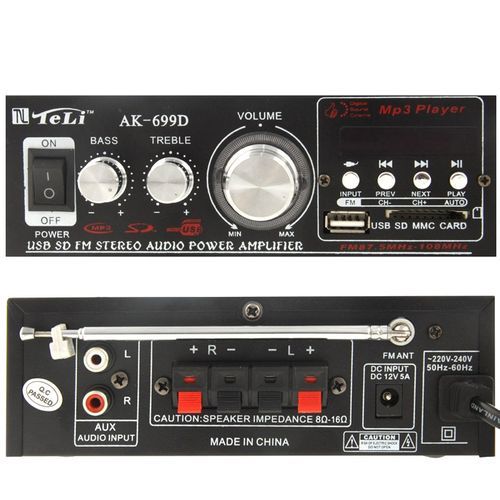 HiFi Stereo Audio MP3 Power Amplifier With Remote Control,699D