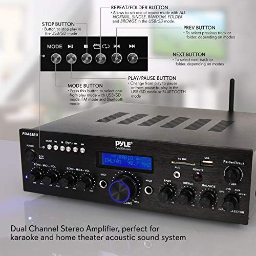 Wireless Bluetooth Power Amplifier System  200W Dual Channel
