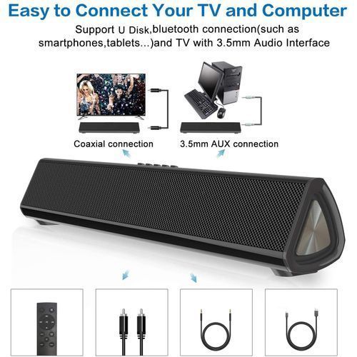 Octavia Bluetooth 5.0 Soundbar LP-S16 Rechargeable Bluetooth Speaker With Built-in Subwoofer HT