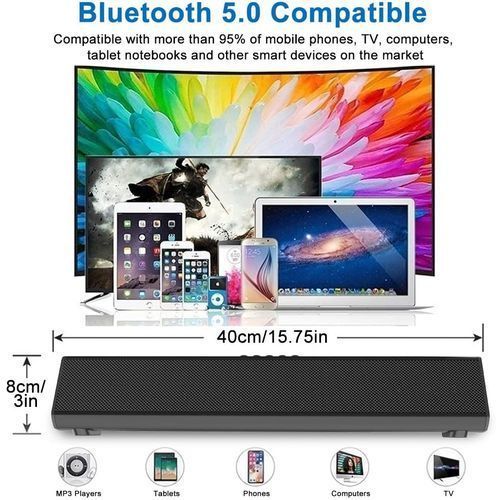 Octavia Bluetooth 5.0 Soundbar LP-S16 Rechargeable Bluetooth Speaker With Built-in Subwoofer HT