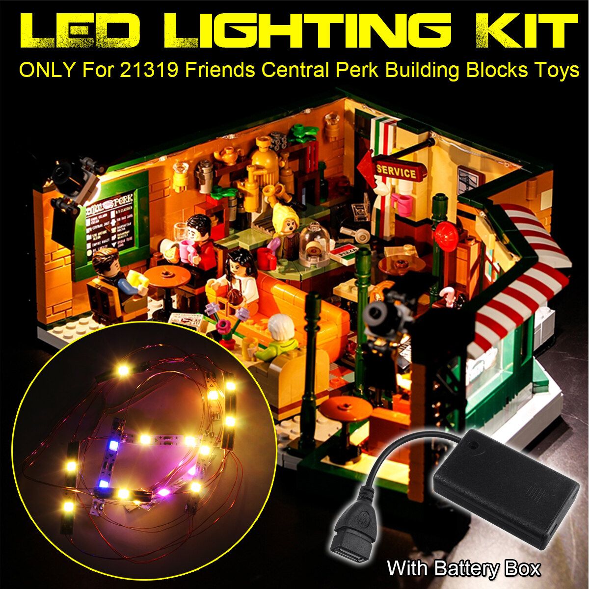 LED Light USB Lighting Kit For LEGO 21319 Friends Central Perk Bricks