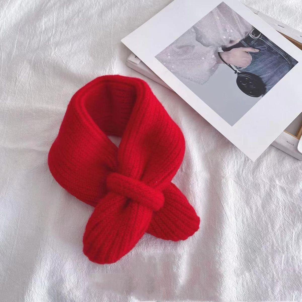Warm Neck Wrap Cozykidz Knitted Neck Warmer Soft Warm for Winter Red