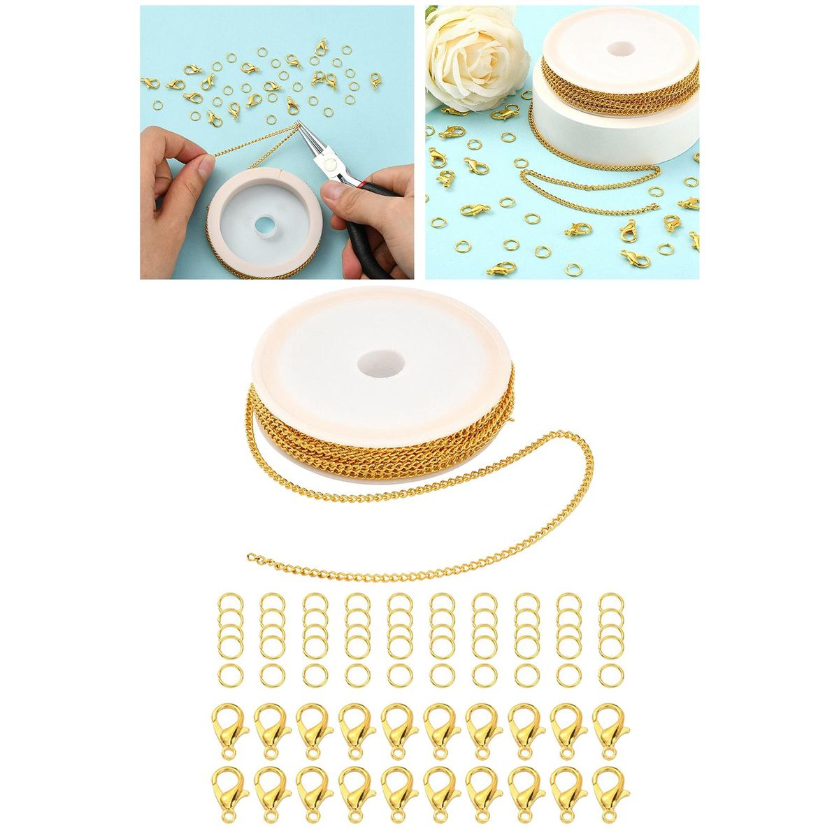 Chains Crafts Jewelry Making Connectors Gold 6mm