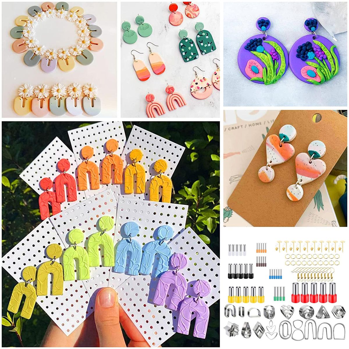 126 Pieces Polymer Clay Cutters Earring Jewelry Pendant Making Jump