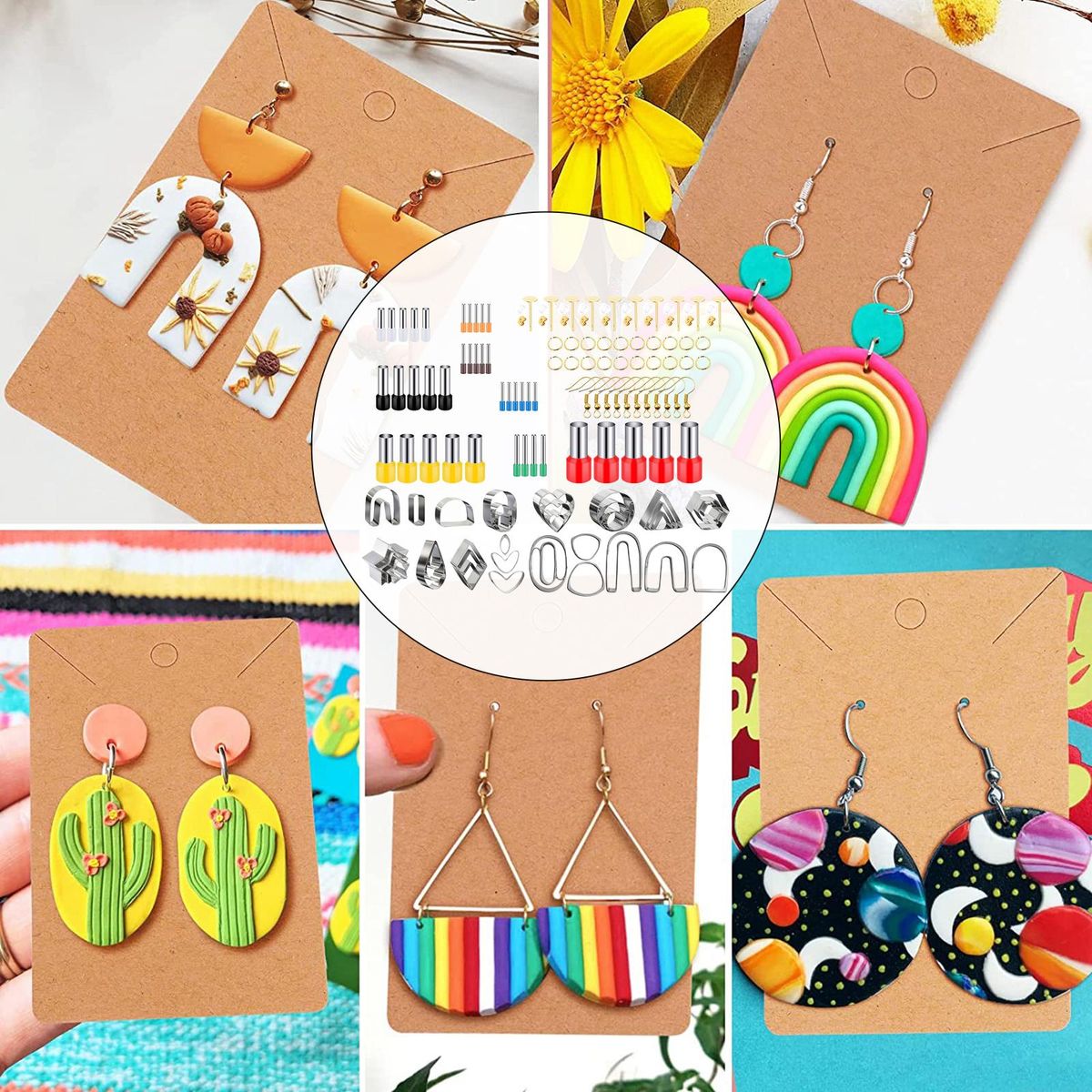 126 Pieces Polymer Clay Cutters Earring Jewelry Pendant Making Jump