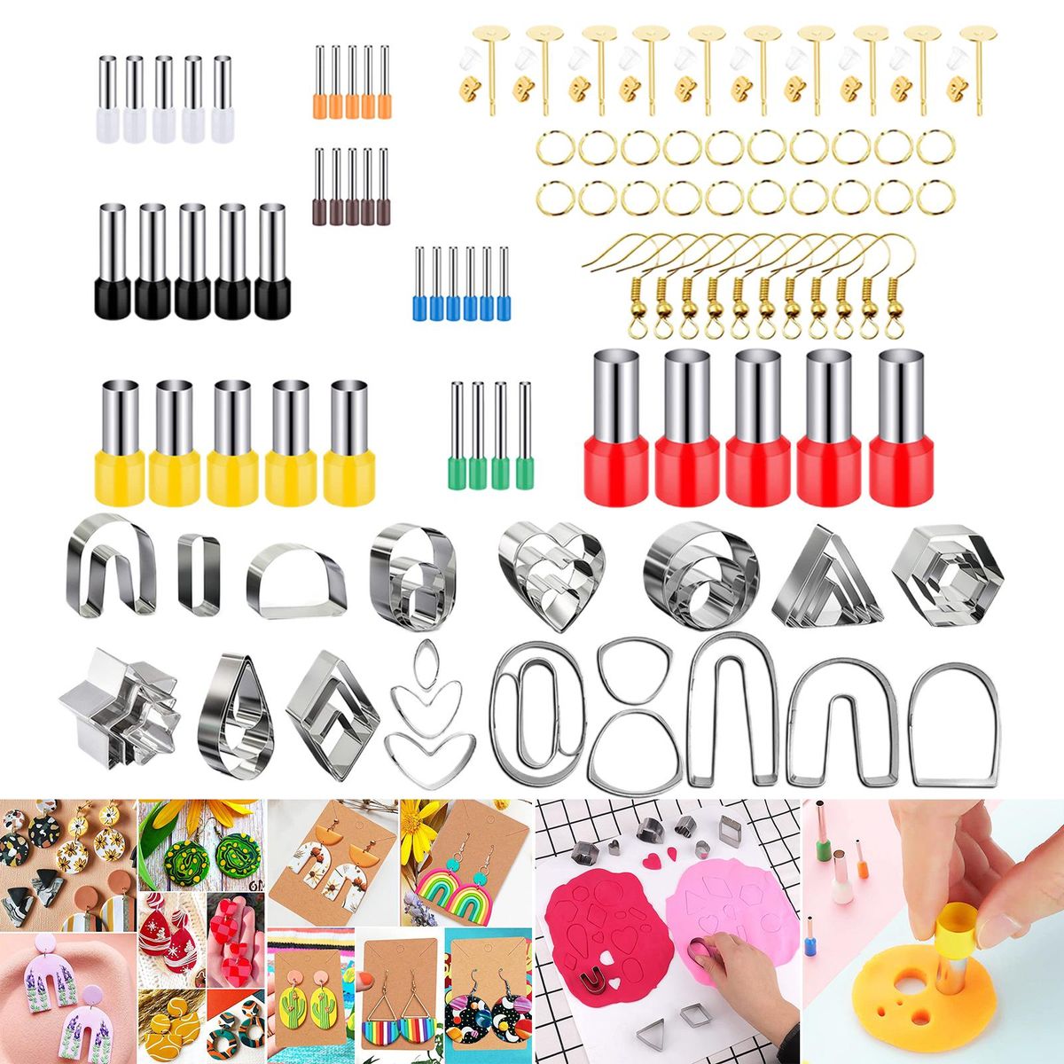 126 Pieces Polymer Clay Cutters Earring Jewelry Pendant Making Jump
