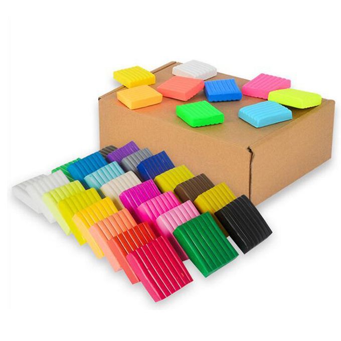 24 Colors Soft Polymer Clay Blocks DIY Modelling Oven Baking Clay