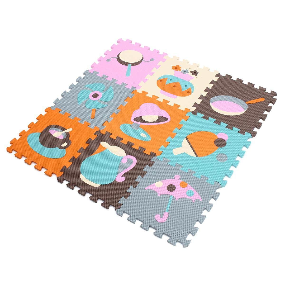 9PCS EVA Foam Cartoon Puzzle Mat Children Jigsaw Crawling Carpets Baby Playmats # P007 P007