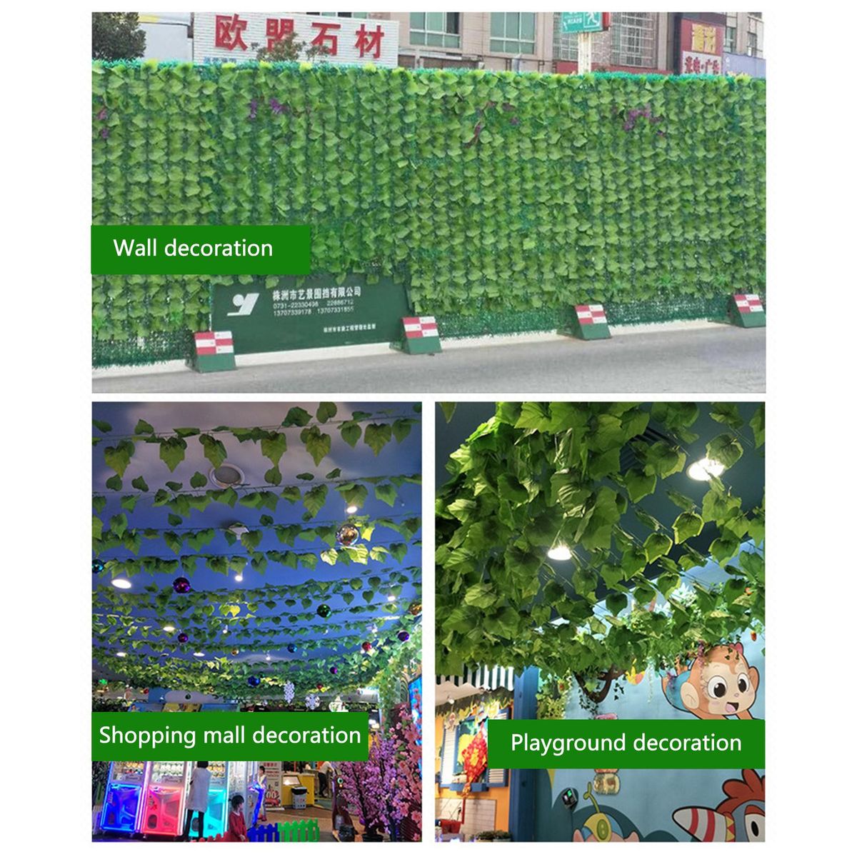 Factory wholesale artificial rattan leaves artificial flower vines decorative vine green radish creeper grape leaves ivy 1 packet of sweet potato leaves (12 pieces)