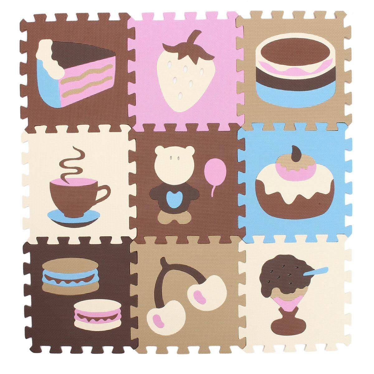 9PCS EVA Foam Cartoon Puzzle Mat Children Jigsaw Crawling Carpets Baby Playmats # P020 P020