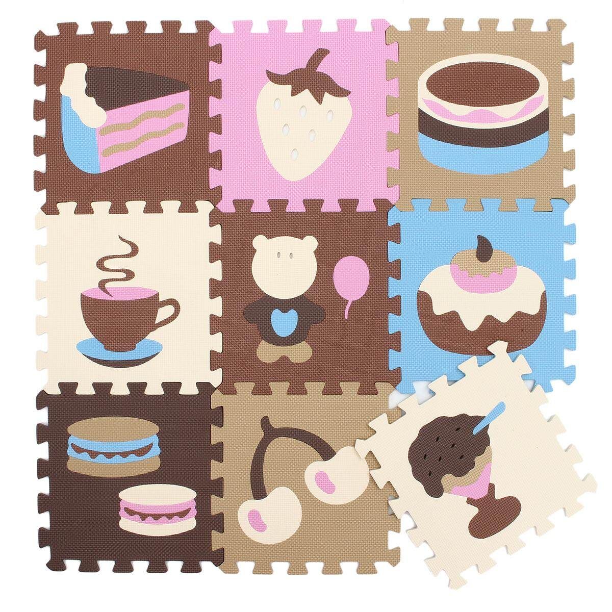 9PCS EVA Foam Cartoon Puzzle Mat Children Jigsaw Crawling Carpets Baby Playmats # P020 P020