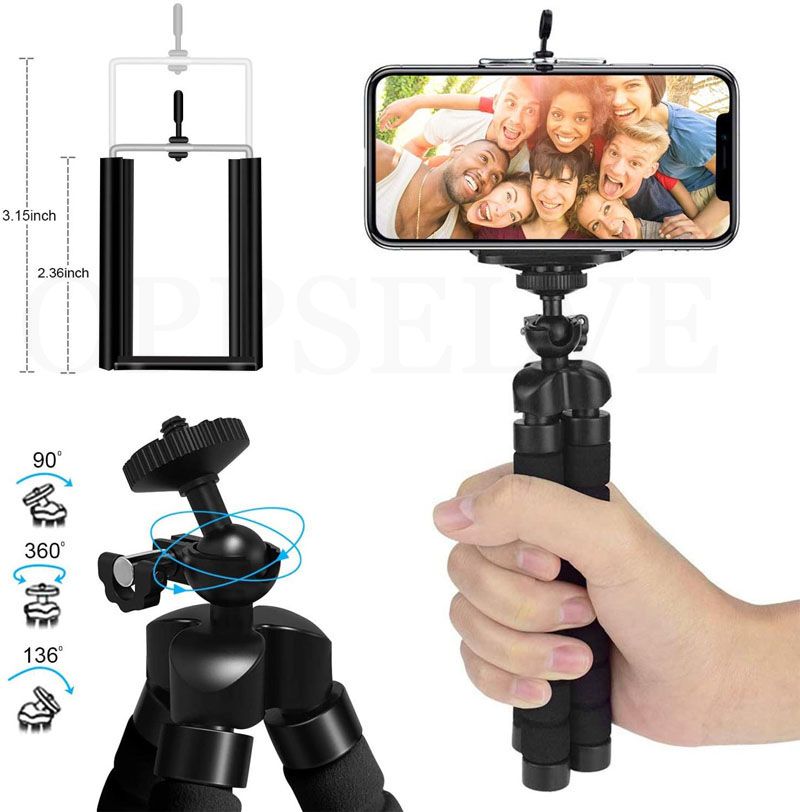 Phone Tripod Moblie Phone Clip Bracket Monopod Stand