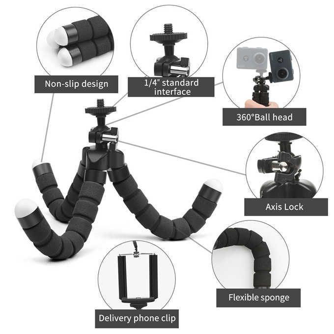 Phone Tripod Moblie Phone Clip Bracket Monopod Stand