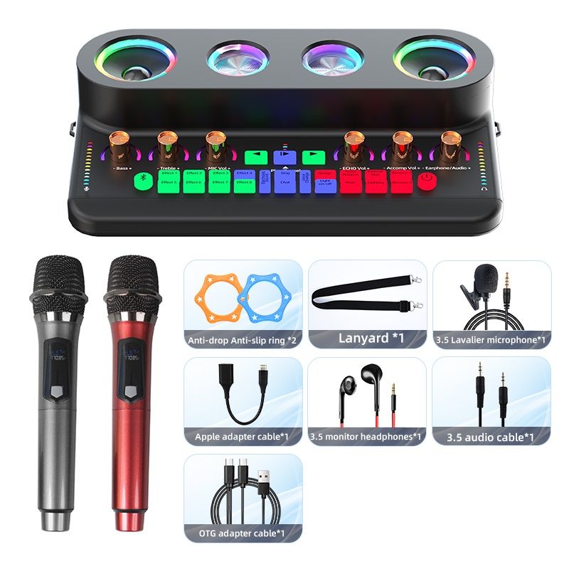 Sound Card Audio Portable Wireless Speakers For Family KTV