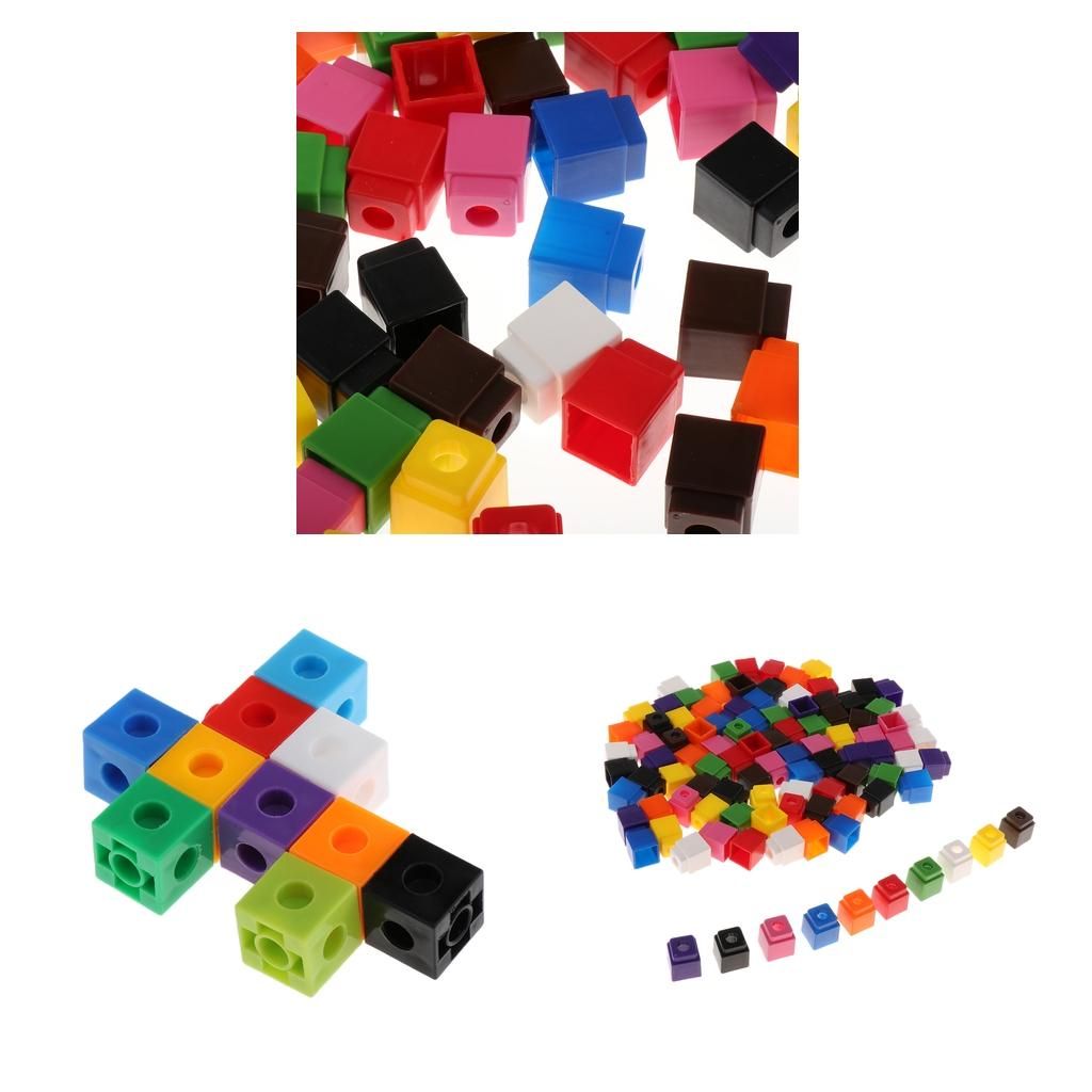 100x Learning Toys Colorful Math Linking Cubes Early C